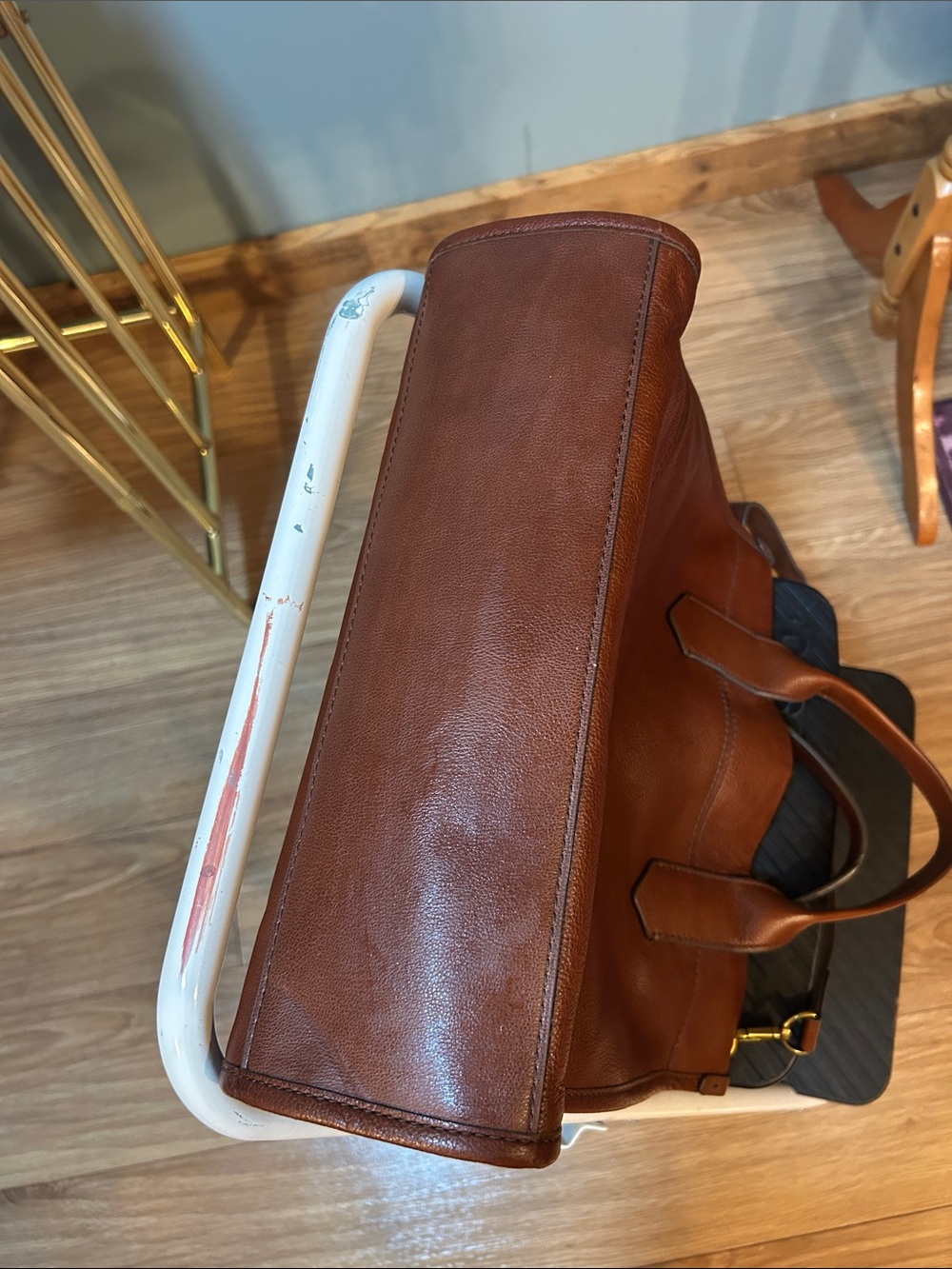Fossil Cognac Leather Tote with Dual Handles - Picture 8 of 16